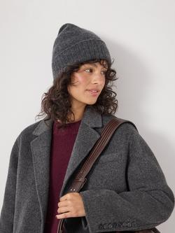 HUSH Cashmere Beanie Hat, Charcoal Marl