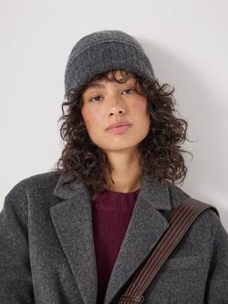 HUSH Cashmere Beanie Hat - view 2, Charcoal Marl