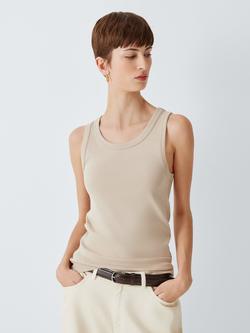 John Lewis Organic Cotton Tank Top, Stone