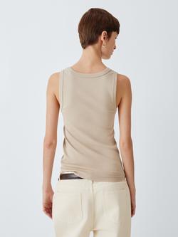 John Lewis Organic Cotton Tank Top - view 2, Stone