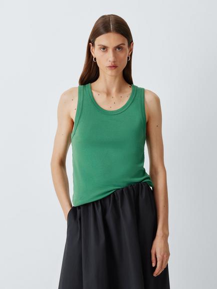 John Lewis Organic Cotton Tank Top, Green
