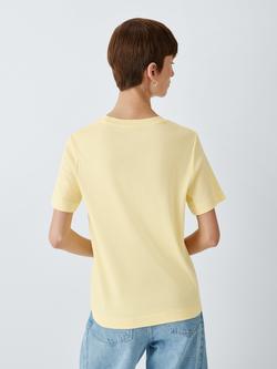 John Lewis Organic Cotton Short Sleeve Crew Neck T-Shirt - view 2, Yellow