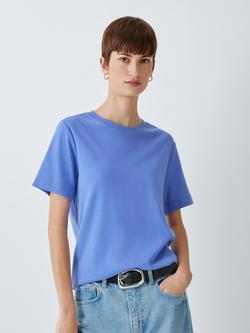 John Lewis Organic Cotton Short Sleeve Crew Neck T-Shirt, Blue