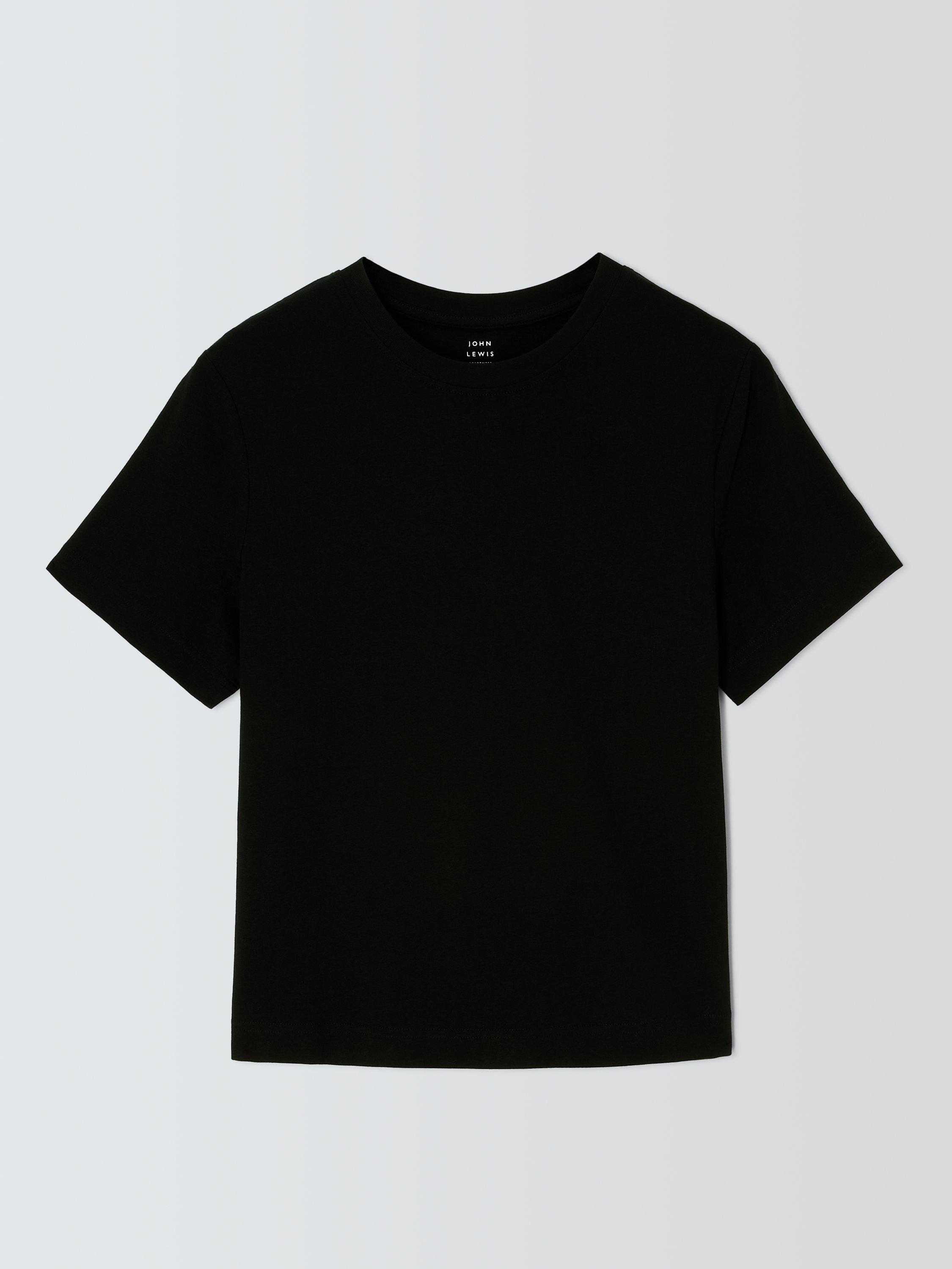Product image 4 of 6, which shows John Lewis Icon Organic Cotton T-Shirt, Black, 6
