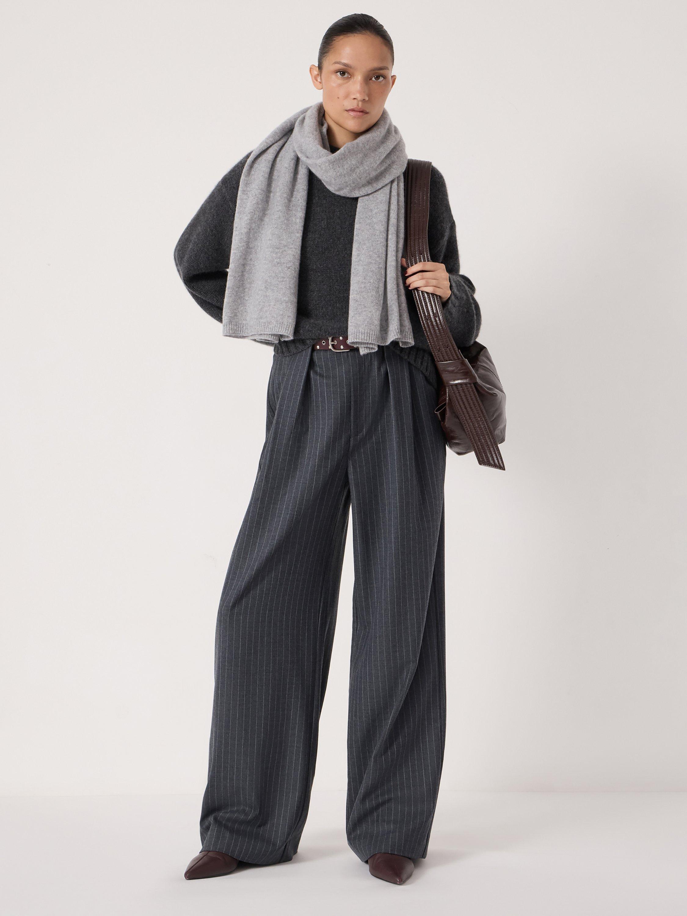 Product image 1 of 3, which shows HUSH Cashmere Scarf , Mid Grey Marl, One Size