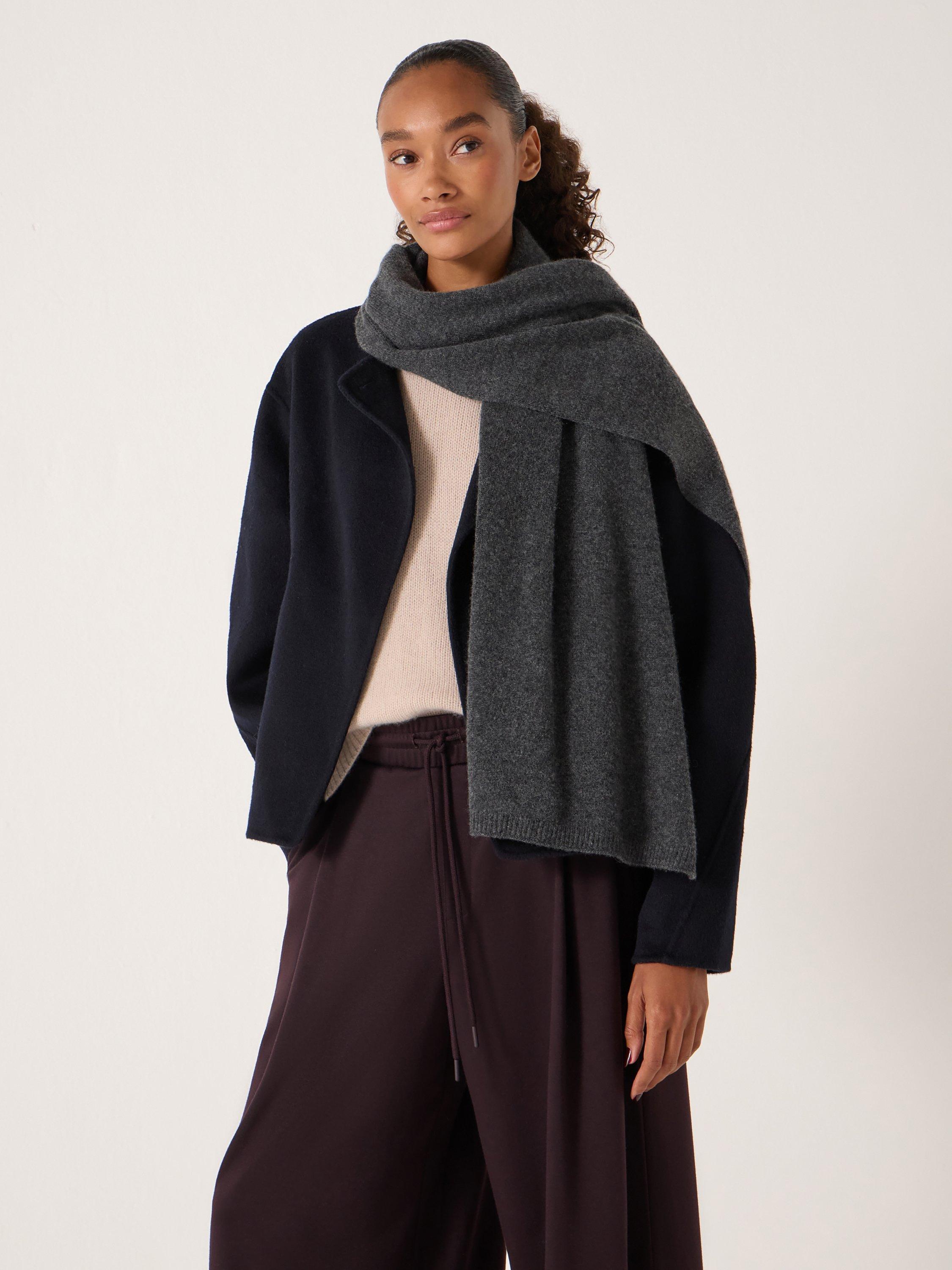 Product image 1 of 2, which shows HUSH Cashmere Scarf , Charcoal Marl, One Size