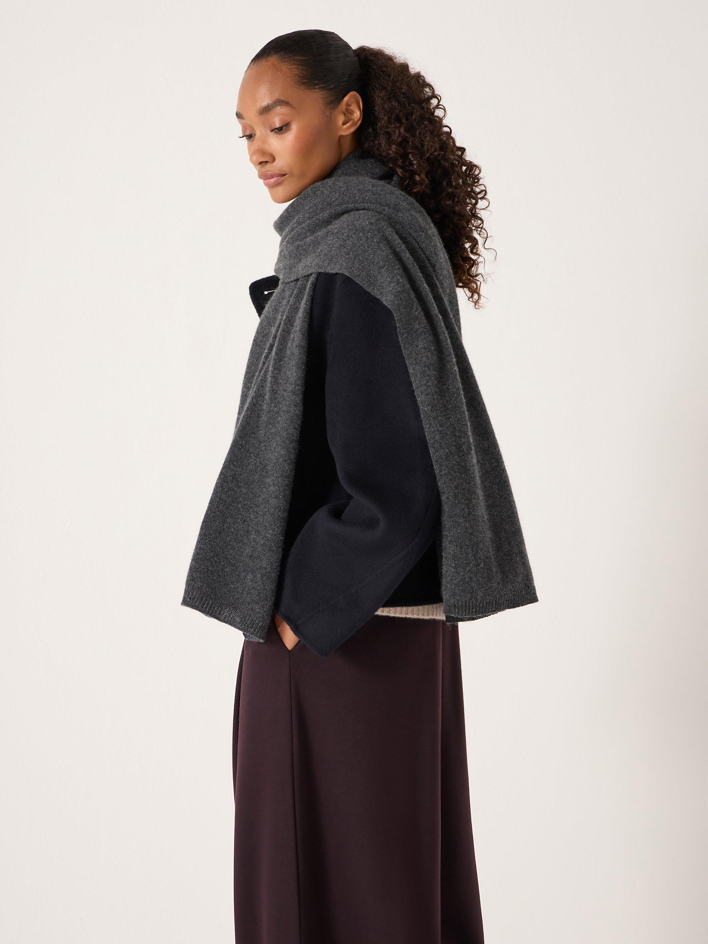 Product image 2 of 2, which shows HUSH Cashmere Scarf , Charcoal Marl, One Size