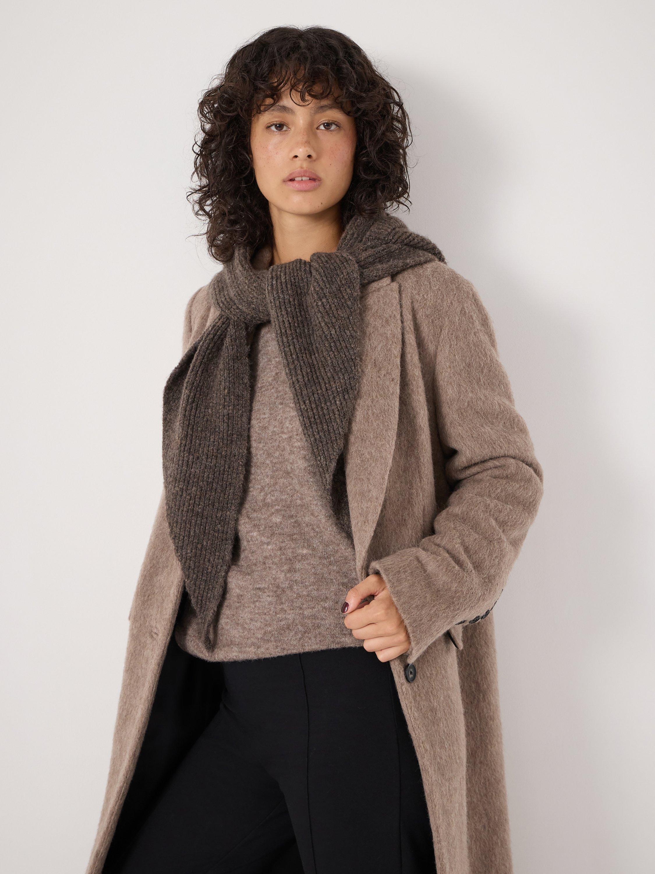 Product image 3 of 3, which shows HUSH Knitted Hooded Scarf, Chocolate Chip, One Size