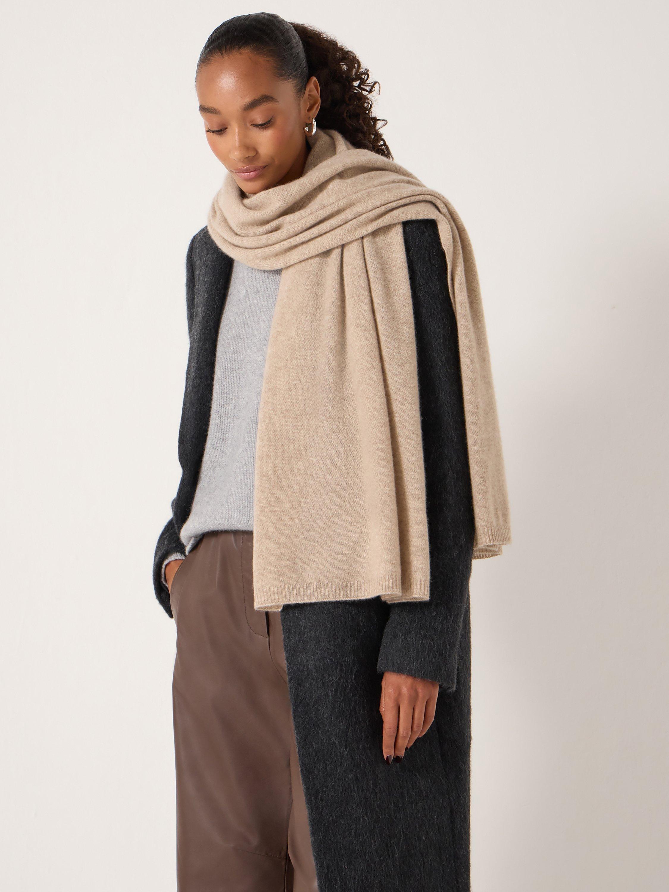 Product image 1 of 2, which shows HUSH Cashmere Scarf , Oatmeal Beige, One Size