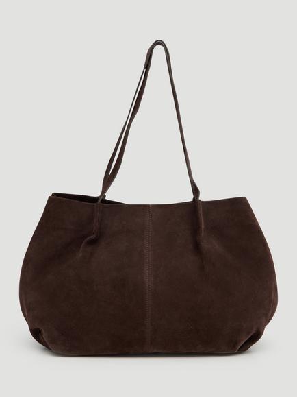 HUSH Wing Suede Shoulder Bag, Dark Brown, Dark Brown
