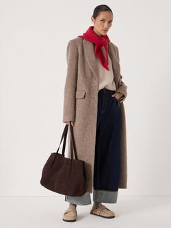 HUSH Wing Suede Shoulder Bag, Dark Brown - view 2, Dark Brown