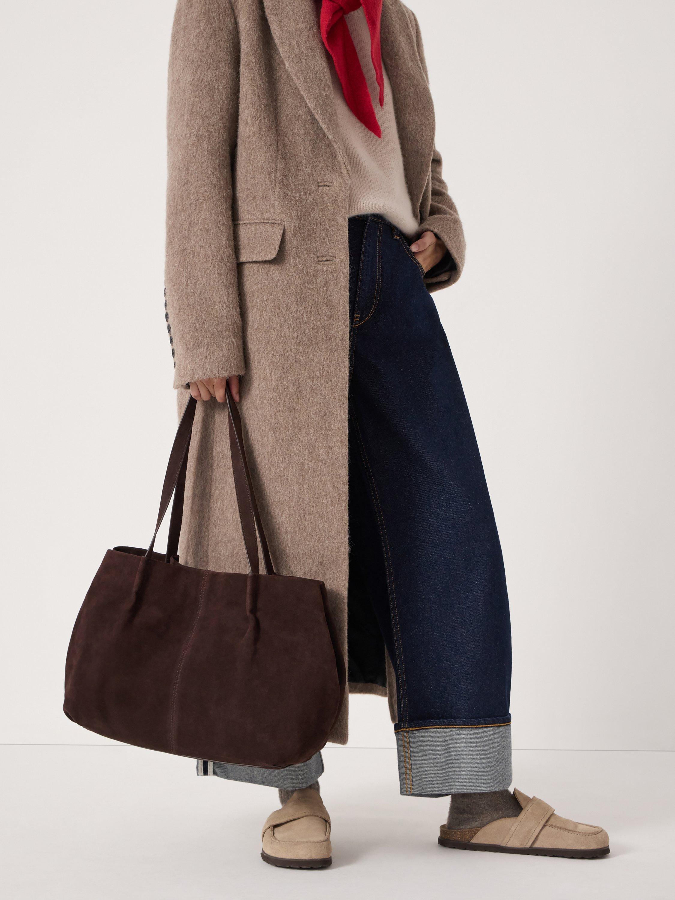 Product image 3 of 6, which shows HUSH Wing Suede Shoulder Bag, Dark Brown, One Size