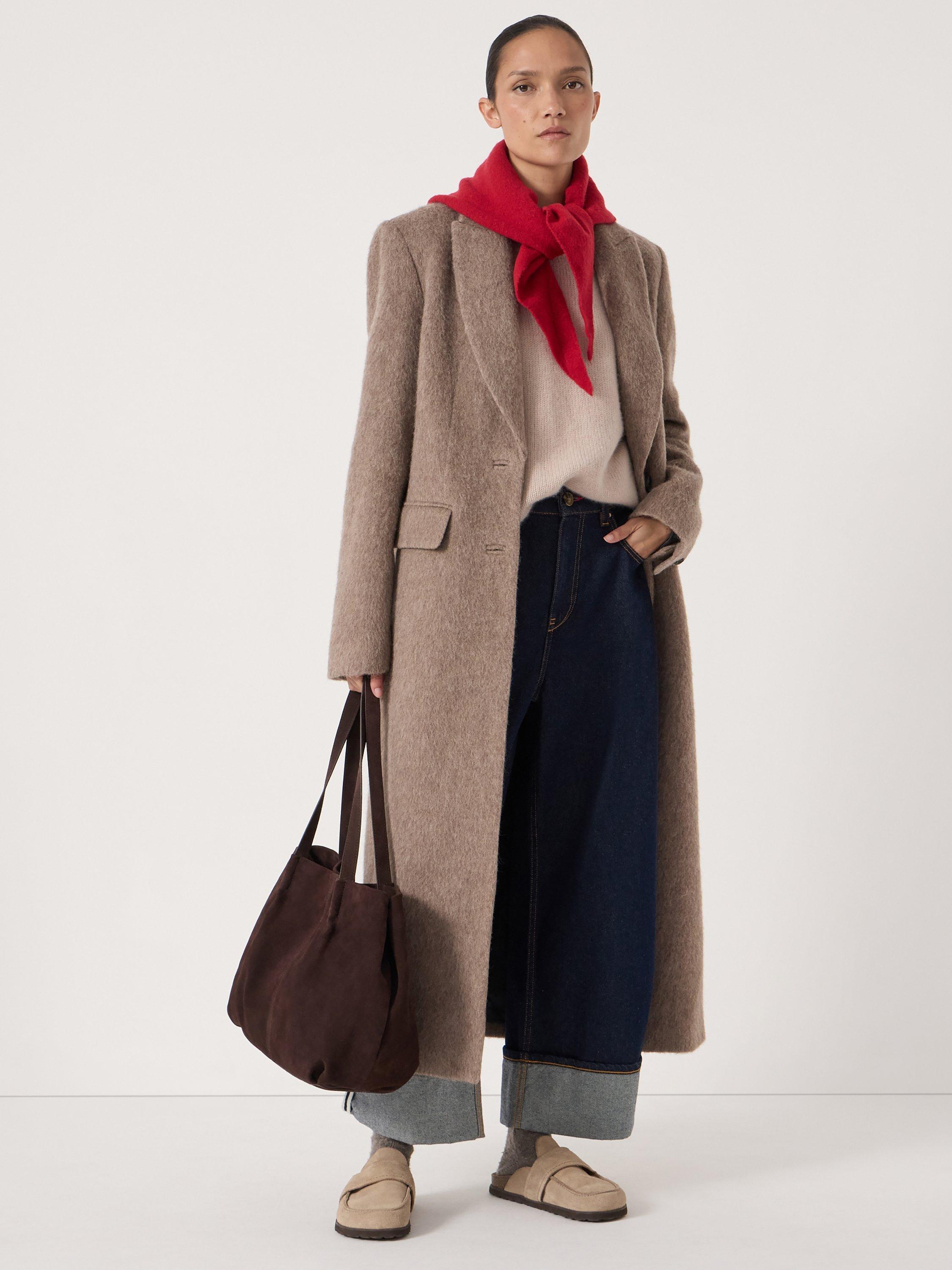 Product image 5 of 6, which shows HUSH Wing Suede Shoulder Bag, Dark Brown, One Size