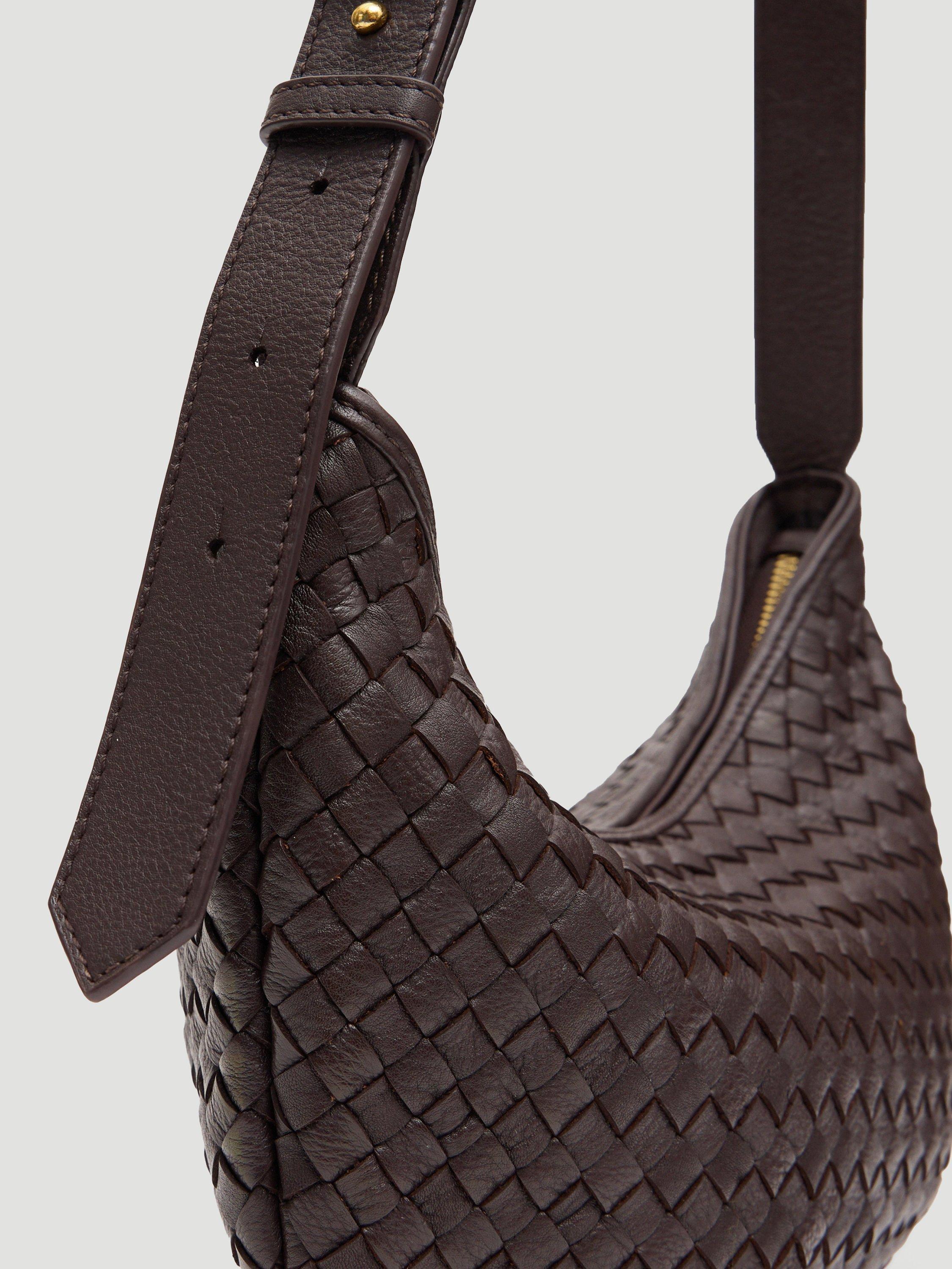 Product image 3 of 3, which shows HUSH Weave Leather Crossbody Bag, Wine Red, One Size