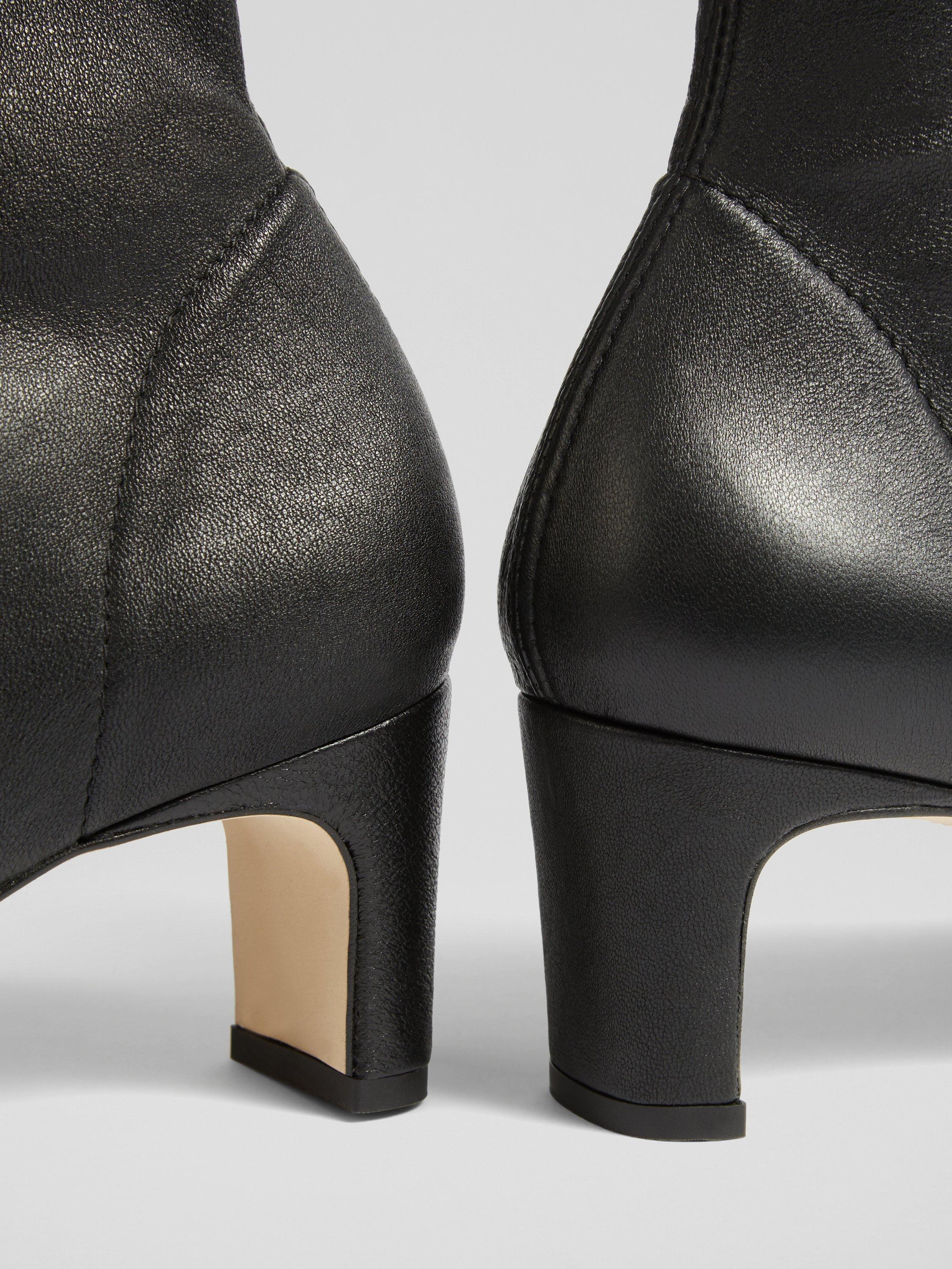 Product image 3 of 3, which shows L.K.Bennett Marcia Leather Stretch Ankle Boots, Black, 5