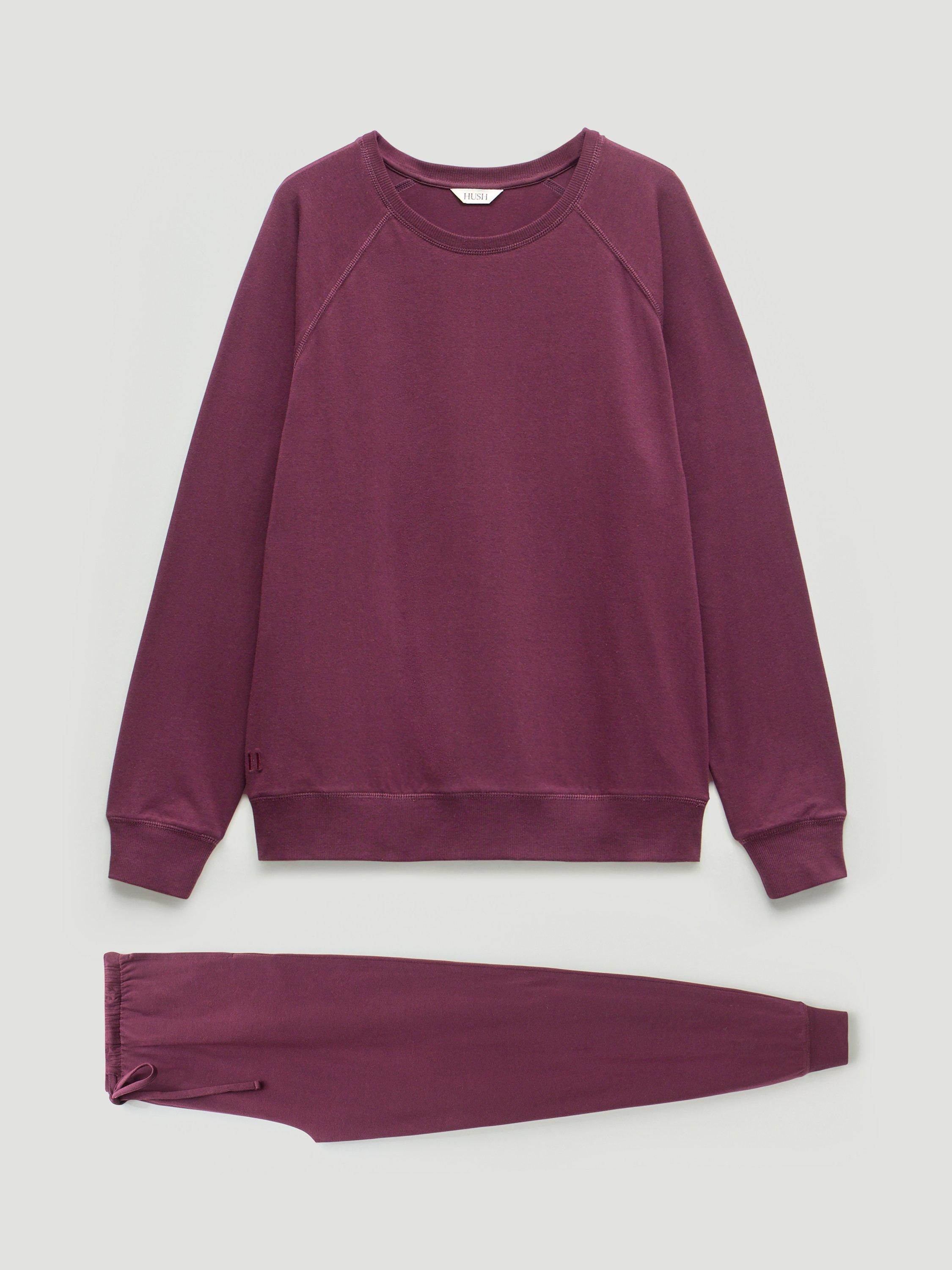 Product image 1 of 1, which shows HUSH Joelle Long Pyjama Set, Dark Wine Red, L-XL