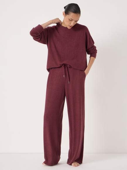 HUSH Elle Super Soft Raglan Sleeve Pyjama Top containing LENZING™ ECOVERO™ Viscose - view 2, Burgundy Purple