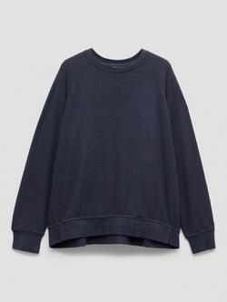 HUSH Elle Super Soft Raglan Sleeve Pyjama Top containing LENZING™ ECOVERO™ Viscose, Navy Blue