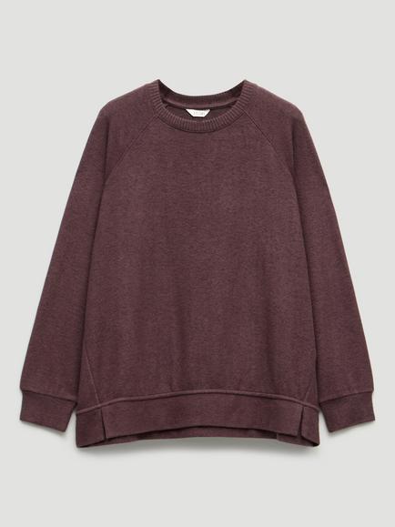 HUSH Elle Super Soft Raglan Sleeve Pyjama Top containing LENZING™ ECOVERO™ Viscose, Chocolate Melange