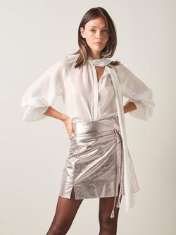 LKB London Zig Mini Skirt, Silver, Silver