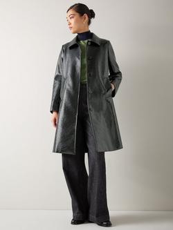 L.K.Bennett Arden Patent Swing Coat, Black, Black
