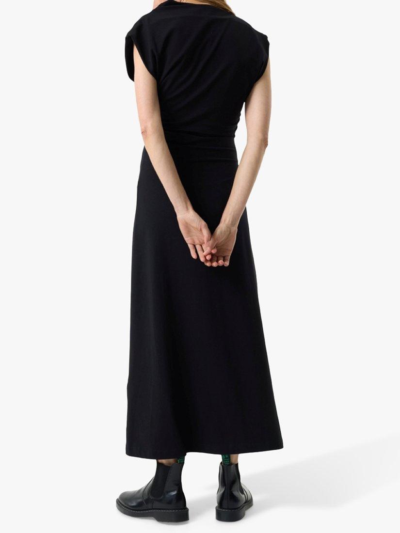 Product image 3 of 4, which shows AKYN Lola Drape Asymmetric Dress, Black, 10