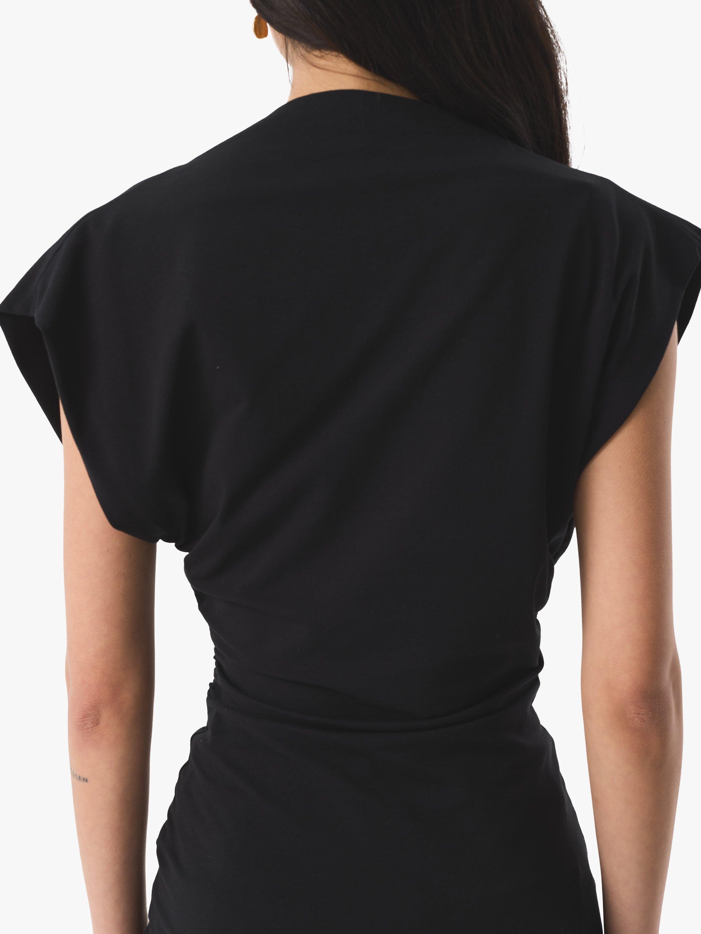 Product image 3 of 4, which shows AKYN Isla Stretch Jersey Asymmetric Top, Black, M