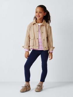 John Lewis Kids' Breton Stripe Top, Pink, White - view 2, Pink, White