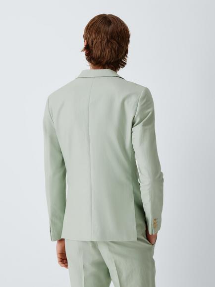 John Lewis Linen Cotton Blend Slim Fit Suit Jacket - view 2, Mint