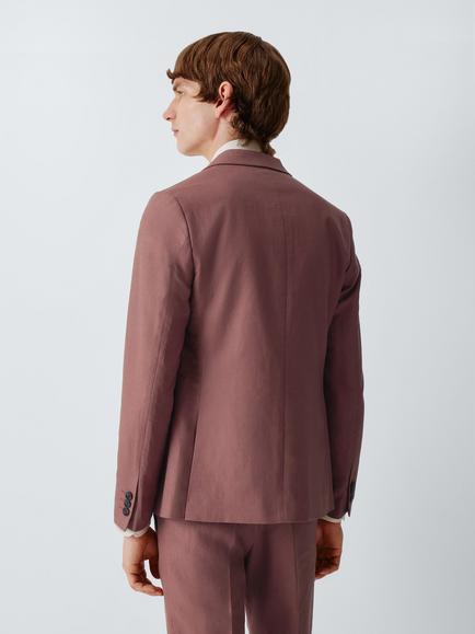 John Lewis Linen Cotton Blend Slim Fit Suit Jacket - view 2, Pink