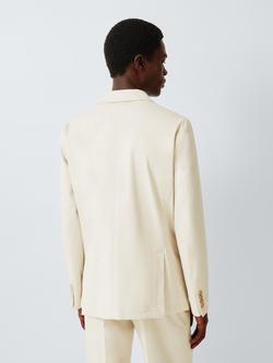 John Lewis Single Breasted Regular Fit Cotton Blend Suit Jacket - view 2, Stone