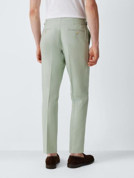 John Lewis Linen Cotton Blend Slim Fit Suit Trousers - view 2, Mint
