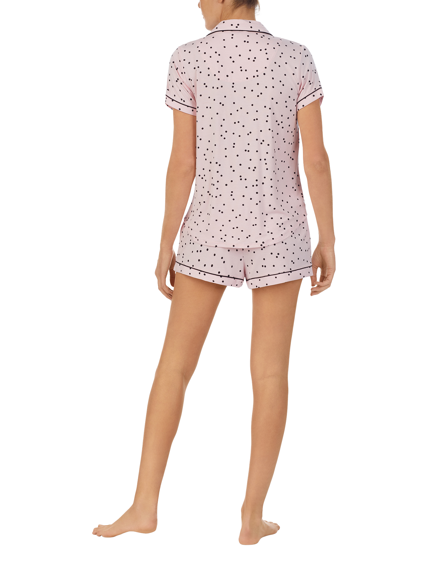 Product image 2 of 5, which shows Kate Spade Spot Shorty Pyjama Set, Pink/Black, XS