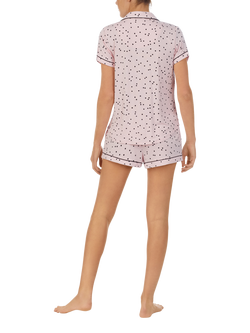 Kate Spade Spot Shorty Pyjama Set, Pink/Black - view 2, Pink/Black
