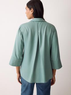 Jigsaw Twill Open Collar Top - view 2, Blue