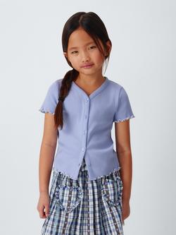 John Lewis Kids' Plain/Floral Ribbed Tops, Pack of 2, Multi - view 2, Multi