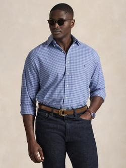 Polo Ralph Lauren Big & Tall Cotton Blend Regular Fit Check Shirt, Blue, Blue