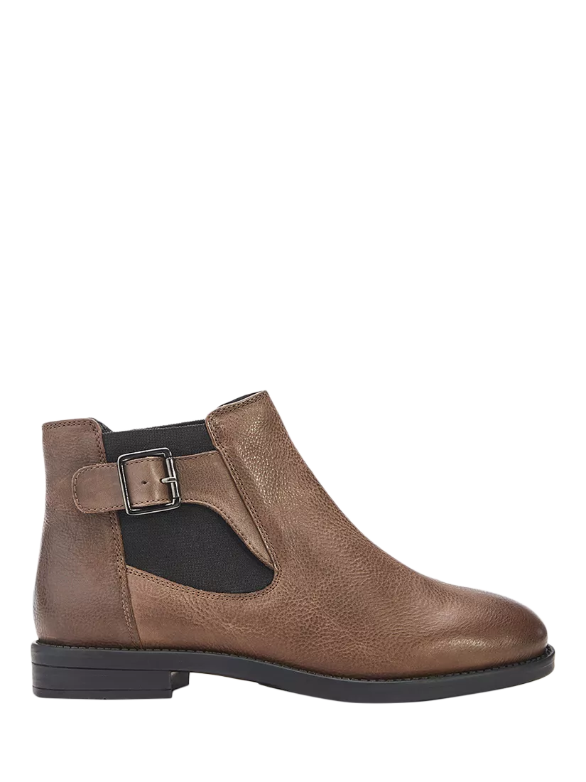 Moda in Pelle Bryana Leather Buckle Chelsea Boots, Grey