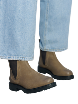 Moda in Pelle Okasa Leather Chelsea Boots, Taupe - view 2, Taupe