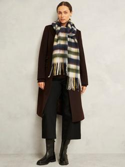 Hobbs Danica Check Print Scarf - view 2, Cream/Multi