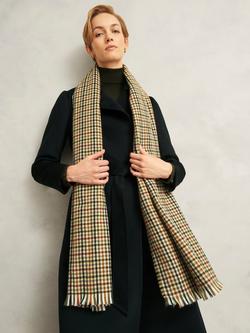 Hobbs Katherine Check Scarf, Camel/Multi - view 2, Camel/Multi