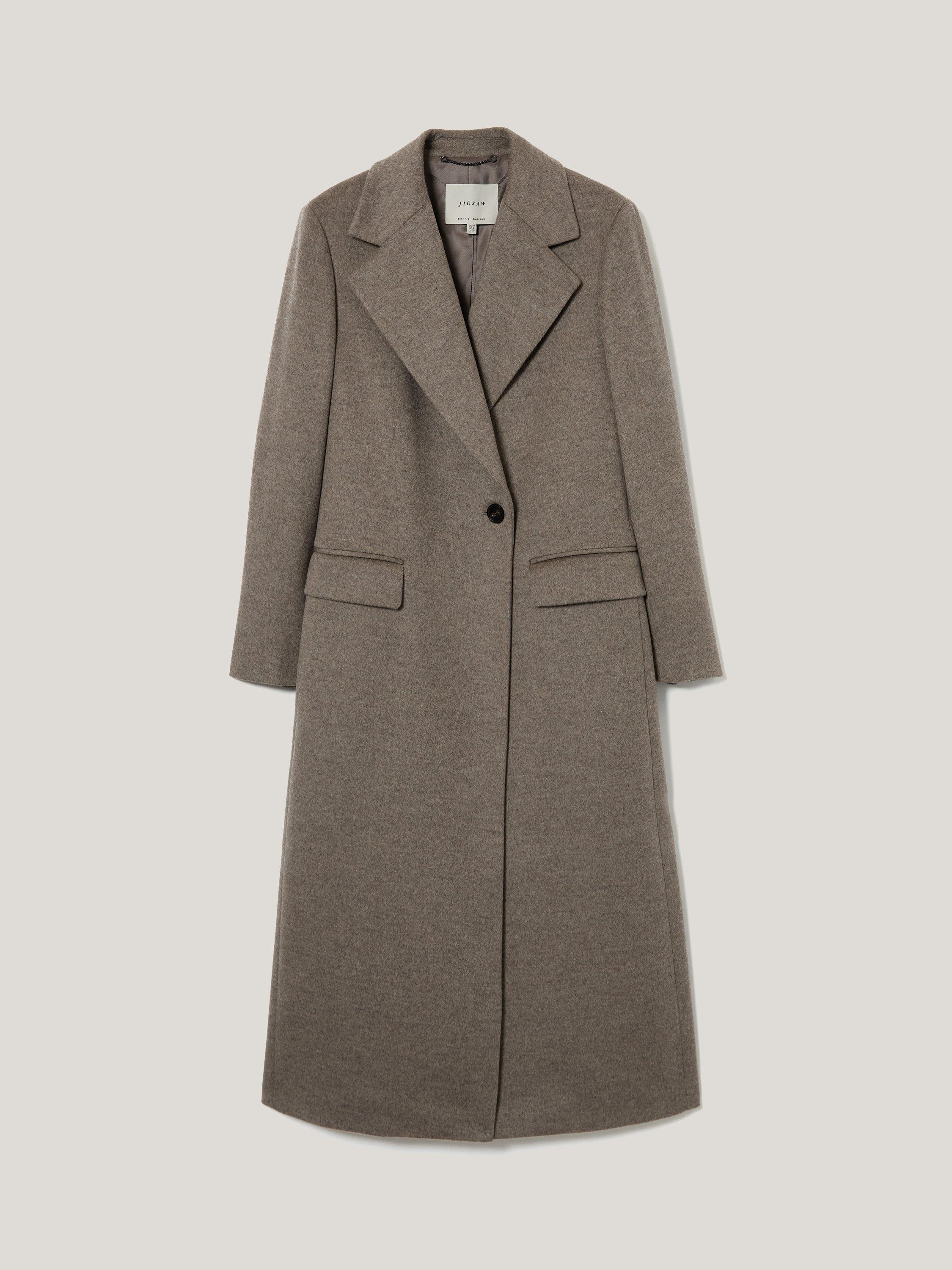 Product image 5 of 5, which shows Jigsaw Pure Wool Maxi City Coat, Taupe, 6