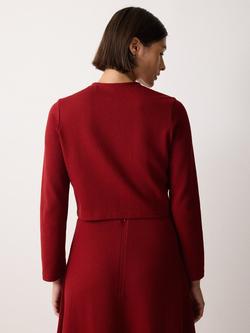 Jigsaw Textured Jersey Cord Cardigan Jacket, Red - view 2, Red