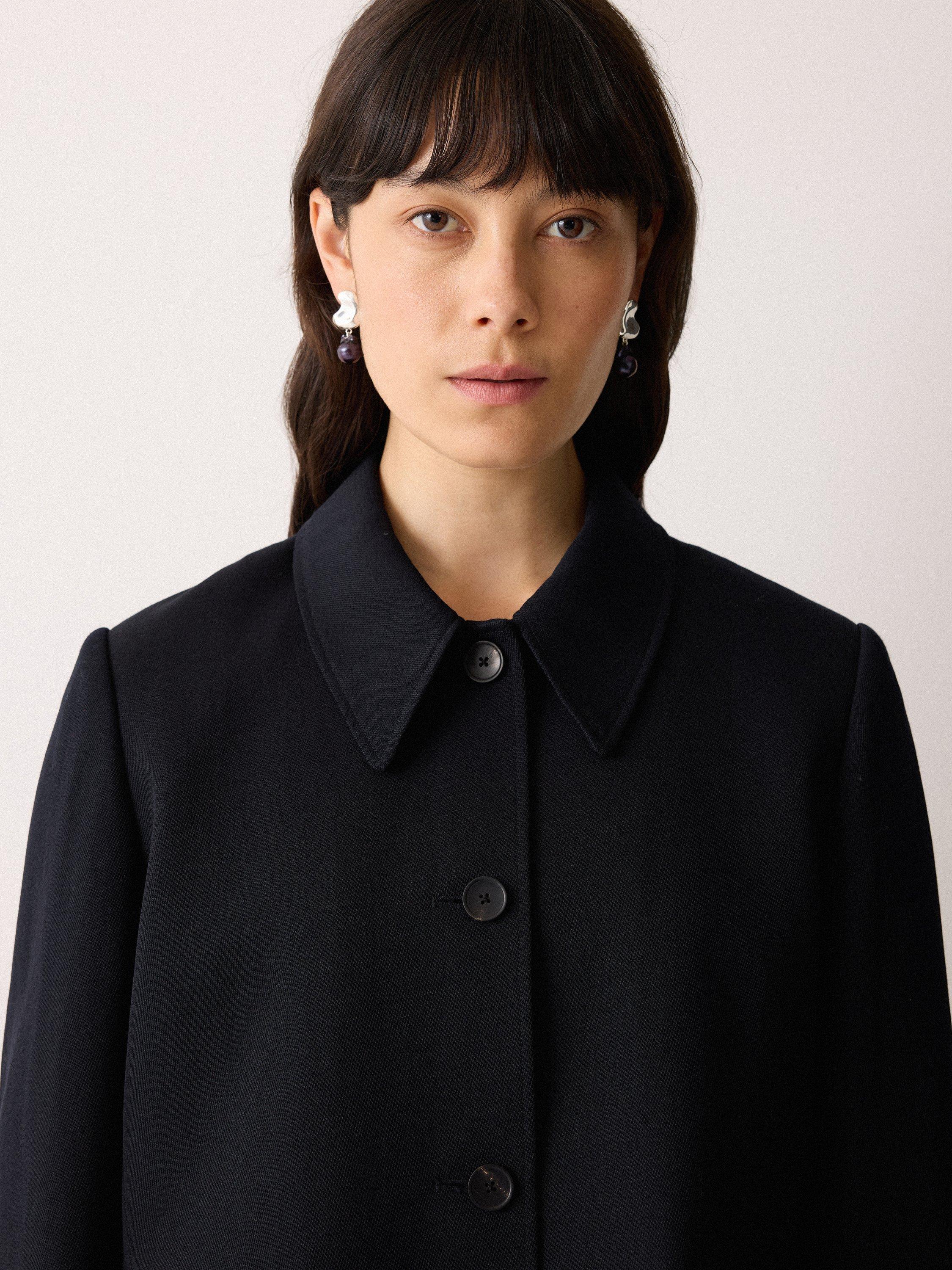 Product image 3 of 11, which shows Jigsaw Grosgrain Cropped Jacket, Dark Navy, 8