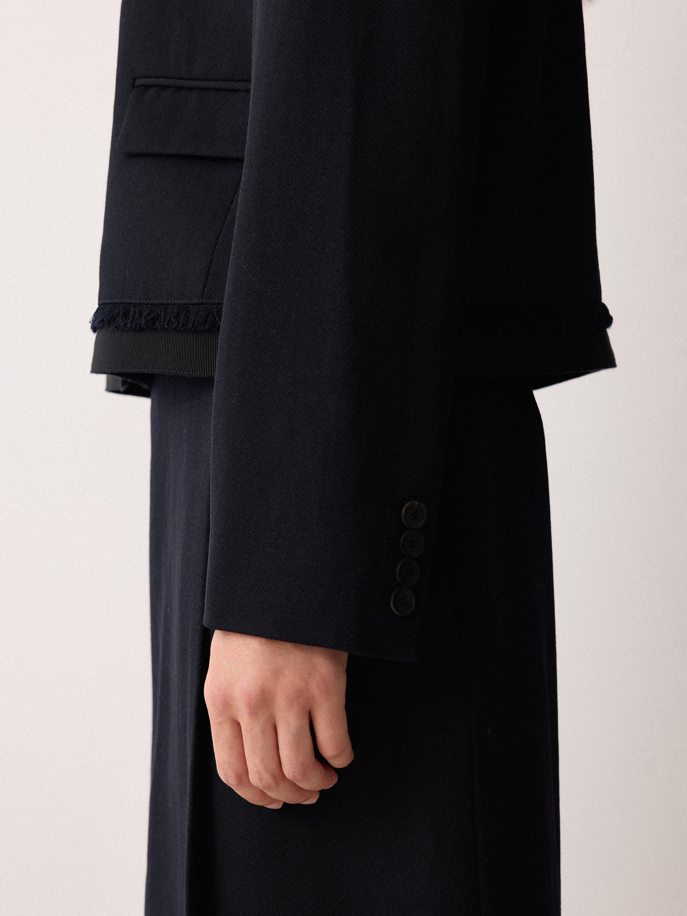 Product image 6 of 11, which shows Jigsaw Grosgrain Cropped Jacket, Dark Navy, 8