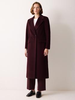 Jigsaw Pure Wool Maxi City Coat, Purple