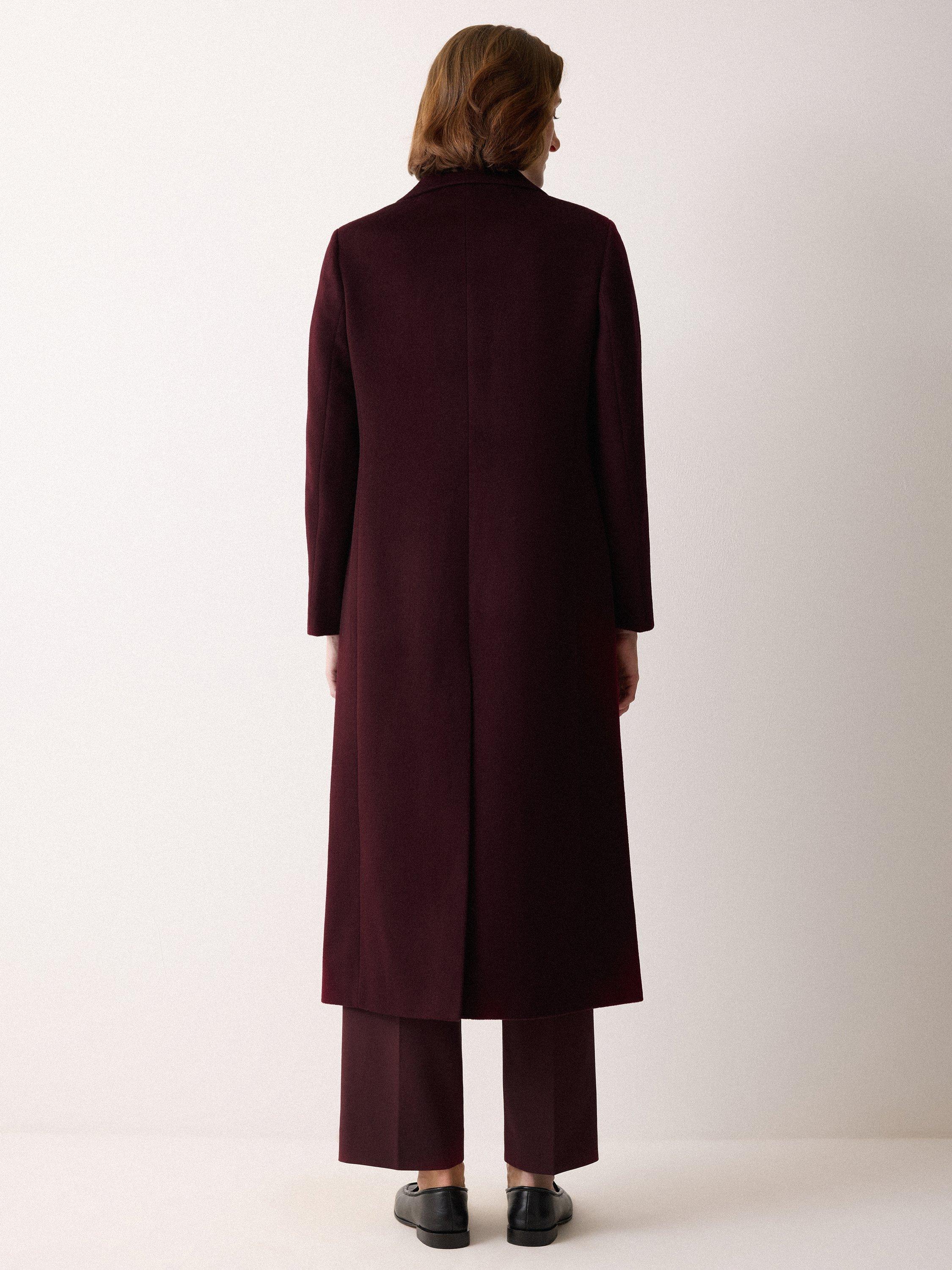 Product image 2 of 6, which shows Jigsaw Pure Wool Maxi City Coat, Purple, 6