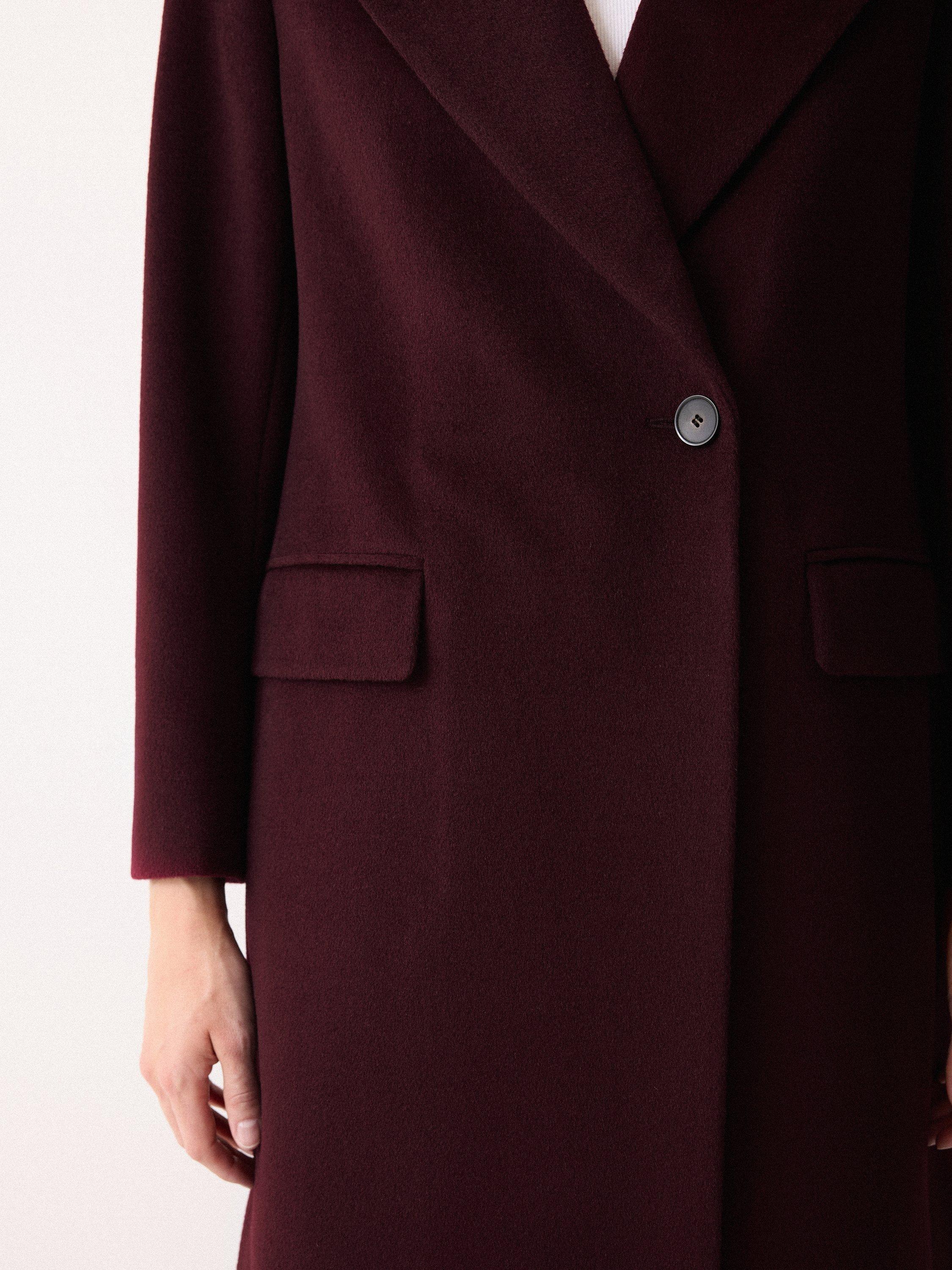 Product image 4 of 6, which shows Jigsaw Pure Wool Maxi City Coat, Purple, 6