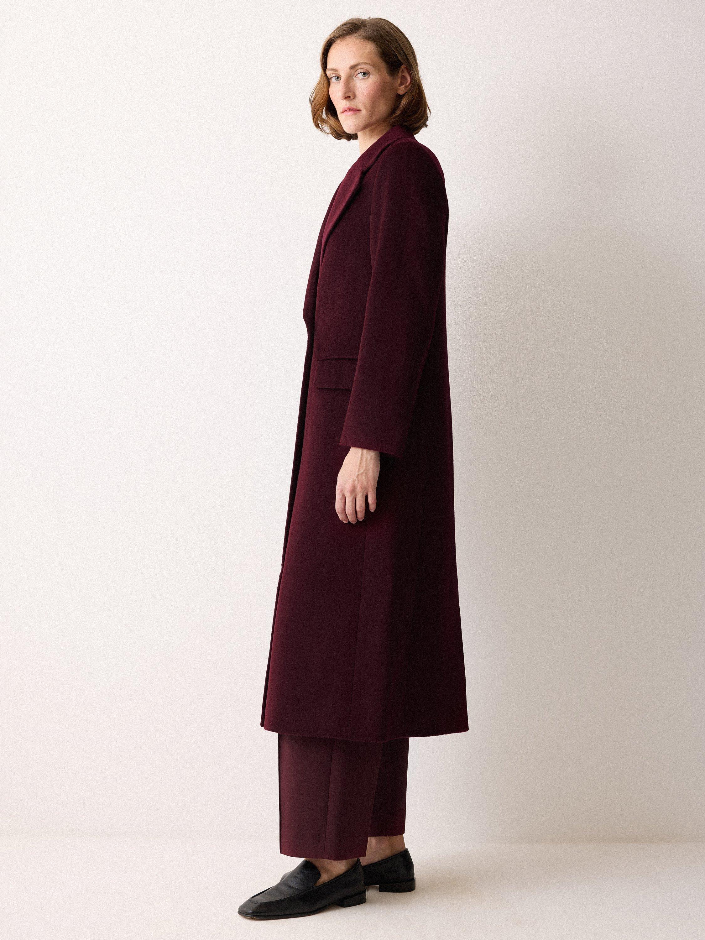 Product image 6 of 6, which shows Jigsaw Pure Wool Maxi City Coat, Purple, 6
