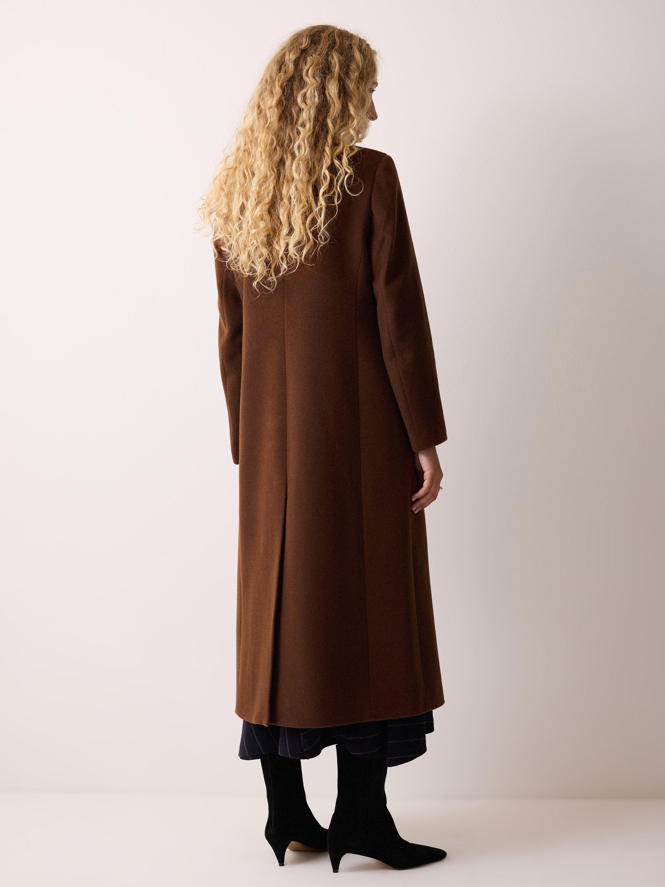 Product image 2 of 7, which shows Jigsaw Pure Wool Maxi City Coat, Brown, 6
